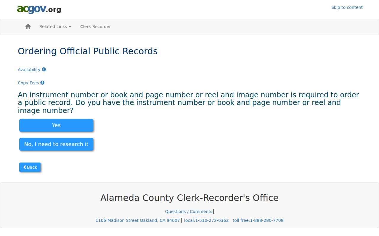 Oakland people search official records instructions